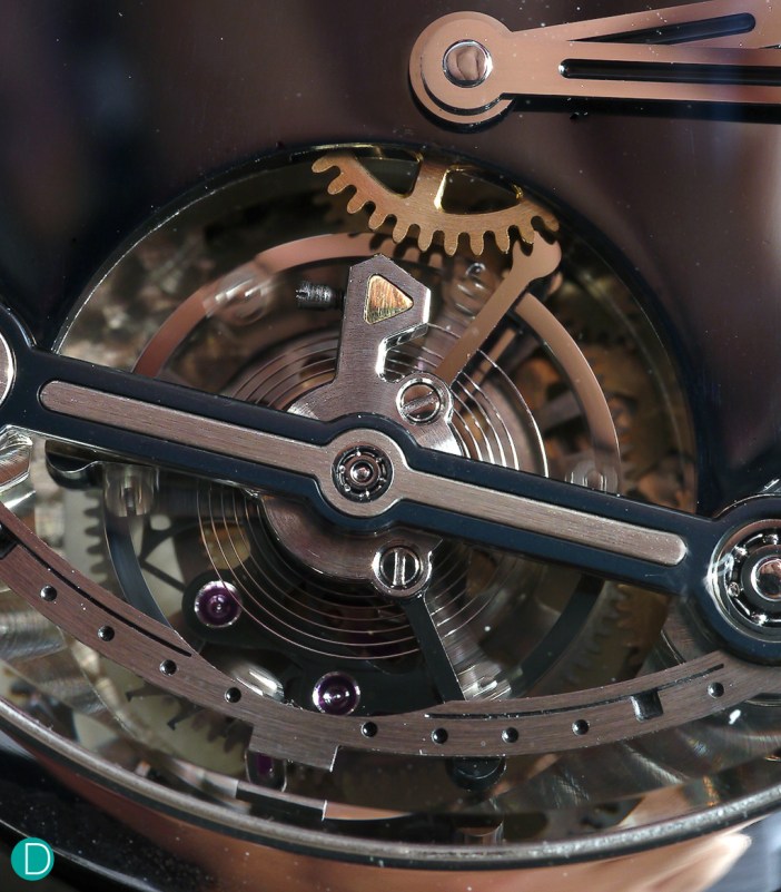 The tourbillon bridge nicely finished.